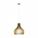 Pendant Light Steel Satin Nickel / Wood Maple - TINDORI