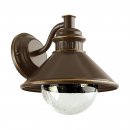 Wall Light Zinc-plated Steel Brown, Copper / Glass With Air Inclusions Clear - ALBACETE