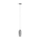 Pendant Light Steel Satin Nickel / Smoked Glass, Granilla Black-transparent, Clear - FARSALA