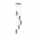 Pendant Light Steel Satin Nickel / Smoked Glass, Granilla Black-transparent, Clear - FARSALA