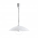 Pendant Light Plastic White / Glass With Structure White, Clear - ALVEZ