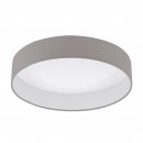 Ceiling Light Plastic White / Fabric Taupe - PALOMARO 1