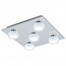 Ceiling Light Steel Chrome / Plastic Clear, Satined - ROMENDO 1