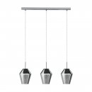 Pendant Light Steel Chrome / Smoked Glass Black-transparent - MURMILLO