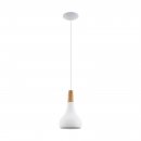 Pendant Light Steel White / Wood Brown - SABINAR