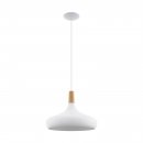 Pendant Light Steel White / Wood Brown - SABINAR