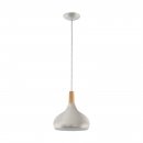 Pendant Light Steel Brushed Silver / Wood Brown - SABINAR