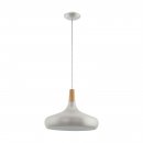 Pendant Light Steel Brushed Silver / Wood Brown - SABINAR