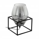 Table Light Steel Black / Smoked Glass Black-transparent - OLIVAL 1