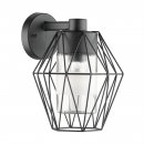 Wall Light Zinc-plated Steel Black / Glass Clear, Satined - CANOVE