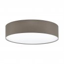 Ceiling Light Steel White / Fabric Taupe, White - PASTERI