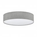 Ceiling Light Steel White / Fabric, Linen Grey, White - PASTERI