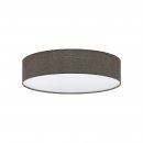 Ceiling Light Steel White / Fabric, Linen Brown, White - PASTERI