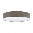 Ceiling Light Steel White / Fabric Taupe, White - PASTERI