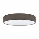 Ceiling Light Steel White / Fabric, Linen Brown, White - PASTERI