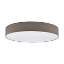 Ceiling Light Steel White / Fabric Taupe, White - PASTERI