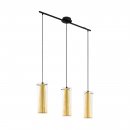 Pendant Light Steel Black / Glass Clear, Gold - PINTO GOLD