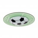 Ceiling Light Wood, Steel Green, White / Satin Glass Design "soccer" - TABARA