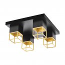 Ceiling Light Steel Black, Gold - MONTEBALDO