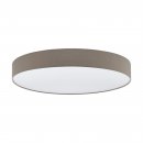 Ceiling Light Steel White / Fabric, Plastic Taupe, White - ROMAO 3