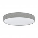 Ceiling Light Steel White / Fabric Linen, Plastic Grey, White - ROMAO