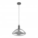 Pendant Light Steel Nickel-nero / Smoked Glass Black-transparent - TORRONTES