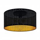 Ceiling Light Steel Black / Fabric With Cut-outs Black, Gold - VARILLAS