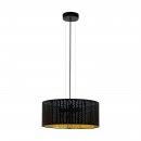 Pendant Light Steel Black / Fabric With Cut-outs Black, Gold - VARILLAS