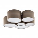 Ceiling Light Steel White / Fabric Taupe - PASTORE 1