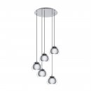 Pendant Light Steel Chrome / Glass Clear - ROCAMAR 1