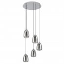 Pendant Light Steel Chrome / Glass Vaporized Black-transparent - ALOBRASE