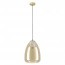 Pendant Light Steel Brushed Brass / Glass Vaporized Amber - ALOBRASE