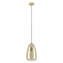 Pendant Light Steel Brushed Brass / Glass Vaporized Amber - ALOBRASE