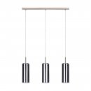 Pendant Light Steel Satin Nickel / Glass Vaporized Black-transparent - SELVINO