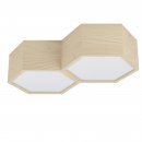 Ceiling Light Wood, Steel Brown / Plastic White - MIRLAS