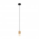 Pendant Light Wood, Steel Brown, Black - TURIALDO