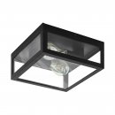 Wall / Ceiling Light Steel Black / Glass Clear - AMEZOLA