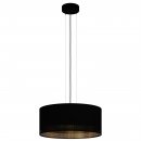 Pendant Light Steel Black / Fabric Black, Gold - ESTEPERRA