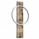 Wall Light Steel, Wood Black, Brown Rustic / Plastic White - BOYAL