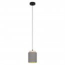 Pendant Light Steel, Wood Black, Brown / Fabric Cappuccino, Gold - ALBARIZA