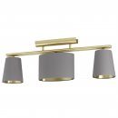 Ceiling Light Steel Brushed Brass / Fabric Cappuccino, Brass - ALMEIDA 2