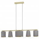 Pendant Light Steel Brushed Brass / Fabric Cappuccino, Brass - ALMEIDA 2