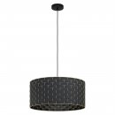 Pendant Light Steel Black / Fabric Black, Brass - MARASALES