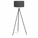 Floor Light Steel Black / Fabric Black, Brass - MARASALES