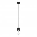 Pendant Light Steel, Wood Black / Terrazzo Grey, White - LOBATIA