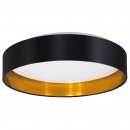 Ceiling Light Plastic, Steel White / Fabric Black, Gold - MASERLO 2