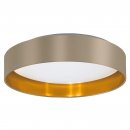 Ceiling Light Plastic, Steel White / Fabric Taupe, Gold - MASERLO 2