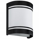 Wall Light Zinc-plated Steel Black / Satin Glass White - CERNO