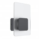 Wall Light Stainless Steel, Plastic Anthracite / Satin Glass White - EREDITA