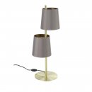 Table Light Steel Brushed Brass / Fabric Cappuccino, Brass - ALMEIDA 2